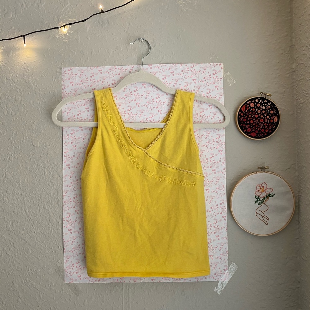 Bright Yellow Girly Tank Top